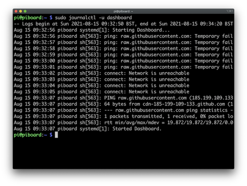 Journalctl log file