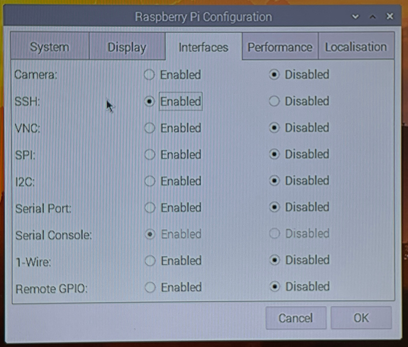 Raspberry Pi - enable SSH