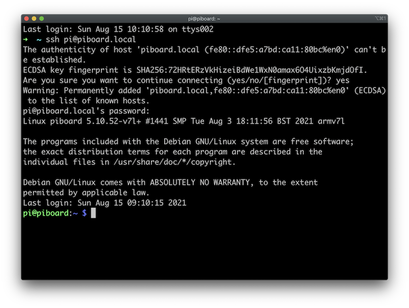 SSH access successful